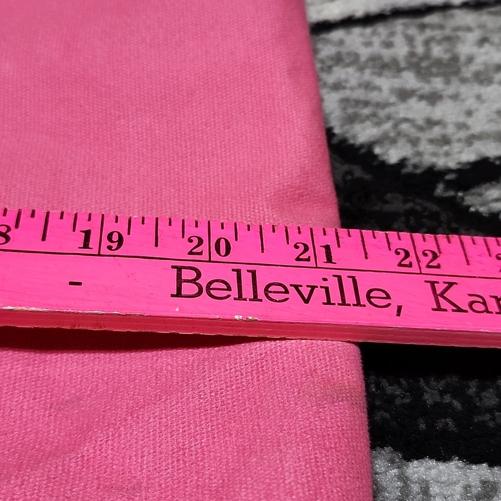 VICTORIA SECRET 2014 LARGE PINK CANVAS FAUX-LEATHER STRAPS COATED TOTE-BAG - Picture 5 of 12